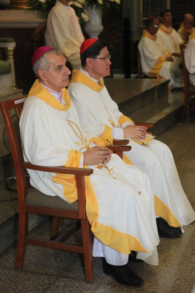 Apostolic Nuncio Giuseppe Pinto with Cardinal Tagle